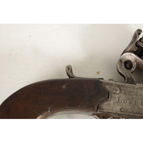 376 - A CASED PAIR OF EARLY 19TH CENTURY BOX-LOCK FLINTLOCK PISTOLS SIGNED ARCHER, LONDON with tapering tw... 