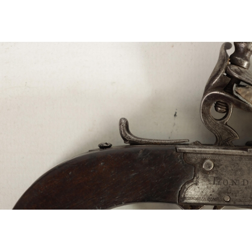 376 - A CASED PAIR OF EARLY 19TH CENTURY BOX-LOCK FLINTLOCK PISTOLS SIGNED ARCHER, LONDON with tapering tw... 