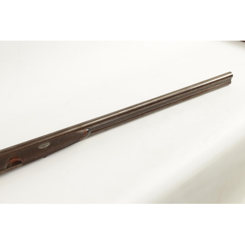 387 - A 19TH CENTURY WIGGAN AND ELLIOTT PIN FIRE DOUBLE BARREL SHOTGUN having twist browned barrels signed... 