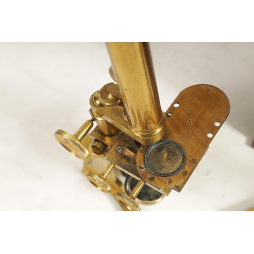 396 - H.J. STEWARD, LONDON. A LATE 19TH CENTURY MONOCULAR MICROSCOPE with various lenses and accessories i... 