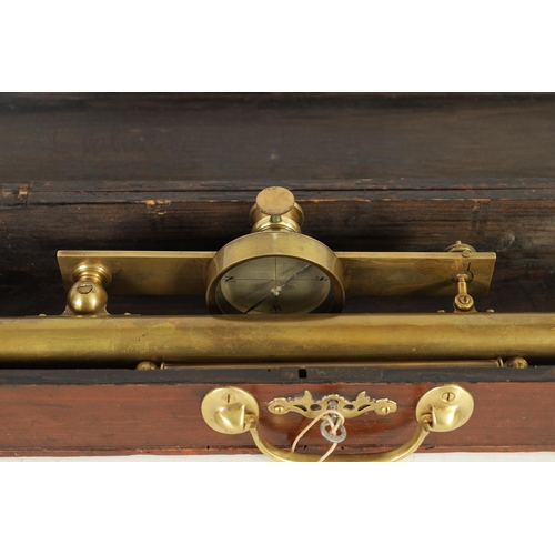 399 - AN EARLY 19TH CENTURY BRASS DRAINAGE LEVEL WITH FITTED COMPASS the long cylindrical brass scope with... 