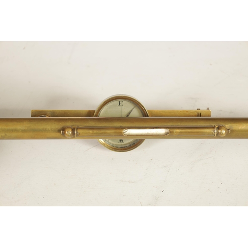 399 - AN EARLY 19TH CENTURY BRASS DRAINAGE LEVEL WITH FITTED COMPASS the long cylindrical brass scope with... 