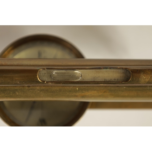 399 - AN EARLY 19TH CENTURY BRASS DRAINAGE LEVEL WITH FITTED COMPASS the long cylindrical brass scope with... 