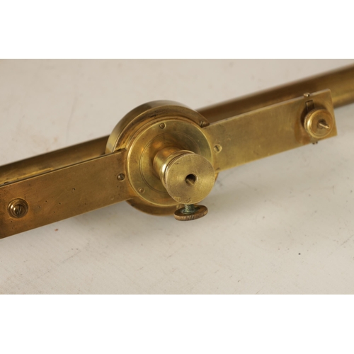 399 - AN EARLY 19TH CENTURY BRASS DRAINAGE LEVEL WITH FITTED COMPASS the long cylindrical brass scope with... 