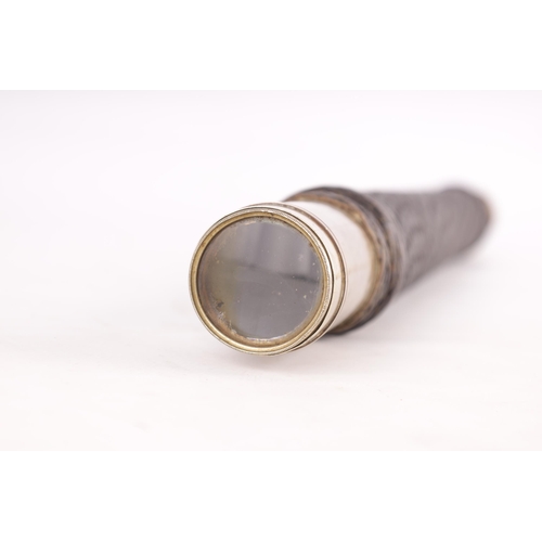 400 - ROSS, LONDON. A 19TH CENTURY SINGLE DRAW NAVAL TELESCOPE having a silvered sunshade and signed draw,... 