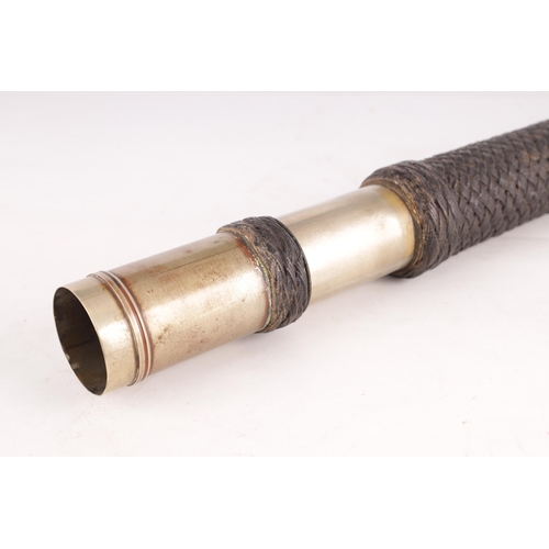 400 - ROSS, LONDON. A 19TH CENTURY SINGLE DRAW NAVAL TELESCOPE having a silvered sunshade and signed draw,... 