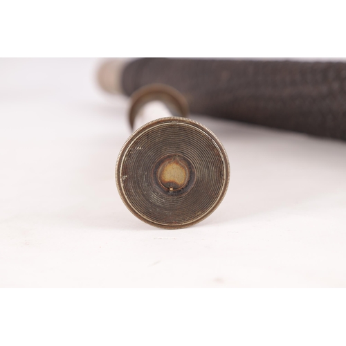 400 - ROSS, LONDON. A 19TH CENTURY SINGLE DRAW NAVAL TELESCOPE having a silvered sunshade and signed draw,... 