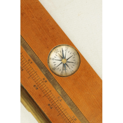 406 - AN UNUSUAL BOXWOOD AND BRASS INCLINOMETER BY DAVIS. LIVERPOOL with calibrated brass hinge, the boxwo... 