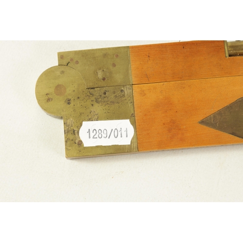 406 - AN UNUSUAL BOXWOOD AND BRASS INCLINOMETER BY DAVIS. LIVERPOOL with calibrated brass hinge, the boxwo... 