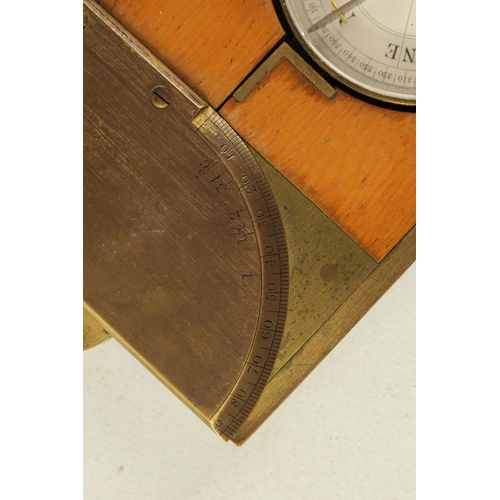 407 - A GOOD QUALITY LARGE BOXWOOD AND BRASS INCLINOMETER LEVEL BY DAVIS & SON. DERBY with calibrated bras... 