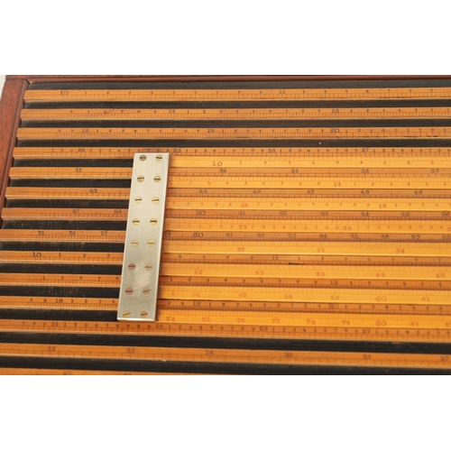 413 - A 19TH CENTURY MAJOR GENERAL HANNYNGTON SLIDE RULE BY ASTON MANDER LTD. LONDON in fitted mahogany ca... 