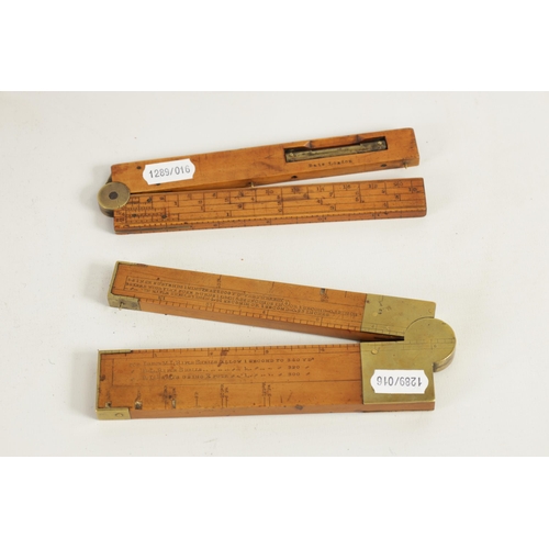 414 - AN INDIAN ARMY INCLINOMETER TOGETHER WITH ANOTHER the boxwood Indian army inclinometer with brass en... 