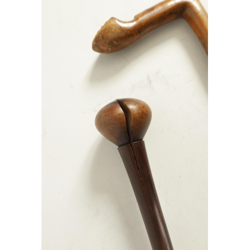 456 - OF BOER WAR INTEREST, A LATE 19TH CENTURY CARVED WALKING STICK AND KNOBKERRY the walking stick with ... 