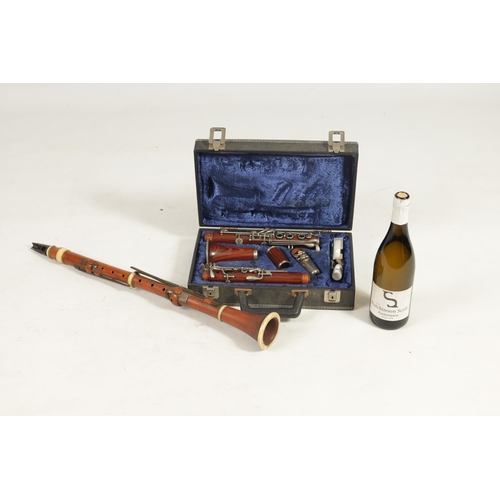 603 - A MID 19TH CENTURY BOXWOOD AND IVORY CLARINET BY D’ALMAINE & CO. together with a cased American clar... 