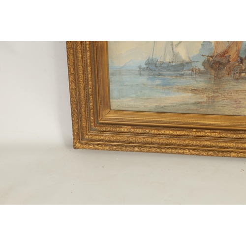 612 - PAUL MARNEY (1829-1914) A LARGE 19TH CENTURY WATERCOLOUR continental coastal scene, signed lower lef... 