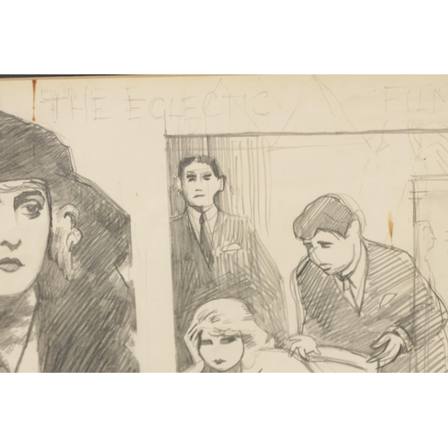 621 - FRANK MARTIN (BRITISH 1921-2005) ORIGINAL PENCIL SKETCH titled The Perils of Pauline, signed lower l... 