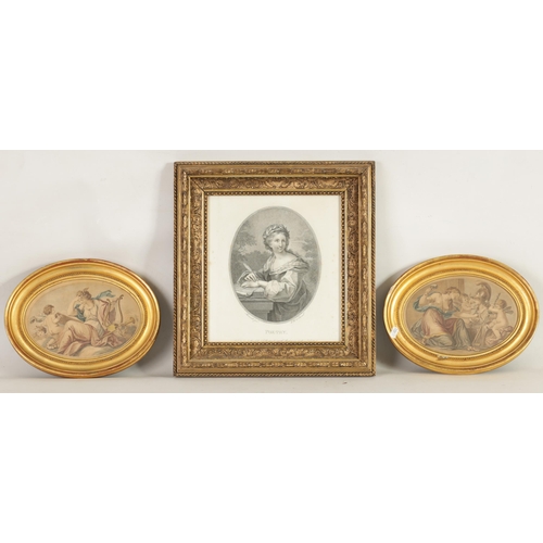 640 - A COLLECTION OF SIX 19TH CENTURY FRAMED PRINTS including portraits and classical scenes (6)