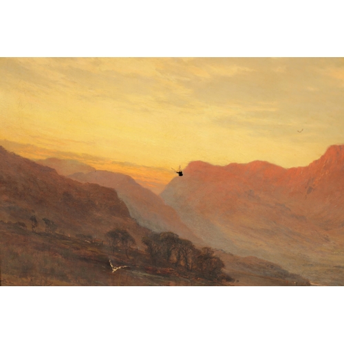 669 - ALFRED DE BREANSKI 19TH CENTURY OIL ON CANVAS 'Crummockwater' Evening Signed, inscribed and labelled... 