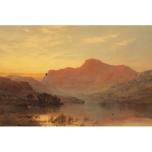 669 - ALFRED DE BREANSKI 19TH CENTURY OIL ON CANVAS 'Crummockwater' Evening Signed, inscribed and labelled... 