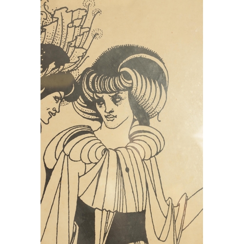 675 - A VINTAGE PRINTED POSTER BY AUBREY BEARDSLEY “THE PEACOCK SKIRT” depicting two stylised ladies, by G... 