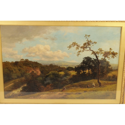 691 - EDWAR H. HOLDER. FOROE, SCARBOROUGH. A 19TH CENTURY OIL ON CANVAS depicting a country tree lined lan... 