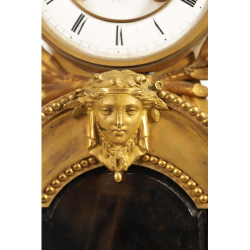 709 - A 19TH CENTURY FRENCH ORMOLU LARGE MANTEL CLOCK the ornate case with leaf and flower head crested dr... 