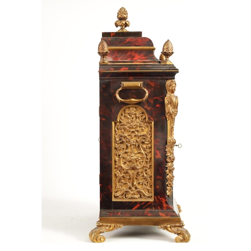 711 - JOSIAH EMERY, LONDON. A FINE GEORGE III ORMOLU MOUNTED TORTOISESHELL BRACKET CLOCK the gilt-brass mo... 