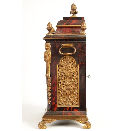 711 - JOSIAH EMERY, LONDON. A FINE GEORGE III ORMOLU MOUNTED TORTOISESHELL BRACKET CLOCK the gilt-brass mo... 