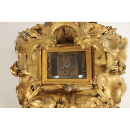 716 - A FINE AND RARE MID 19TH CENTURY FRENCH GILT BRASS AND SEVRES STYLE LIMOGES ENAMEL PANELLED ROCOCO R... 