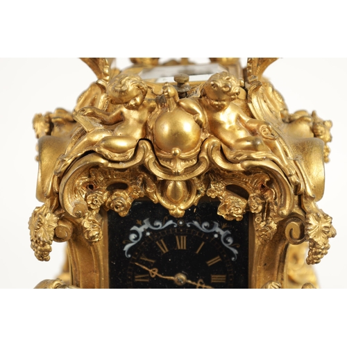 716 - A FINE AND RARE MID 19TH CENTURY FRENCH GILT BRASS AND SEVRES STYLE LIMOGES ENAMEL PANELLED ROCOCO R... 