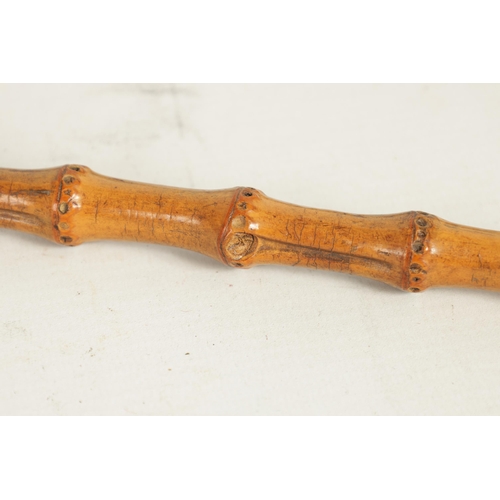 487 - OF NELSON INTEREST, A LATE 19TH CENTURY GENTLEMAN'S WALKING CANE with copper pommel handle on an ebo... 