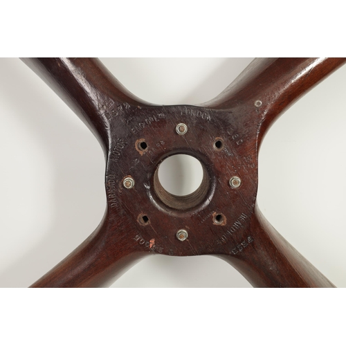 498 - A RARE LAMINATED MAHOGANY BRASS TIPPED FOUR BLADE PROPELLER FROM A 1915 WW1 FE8 AIRCRAFT - these air... 