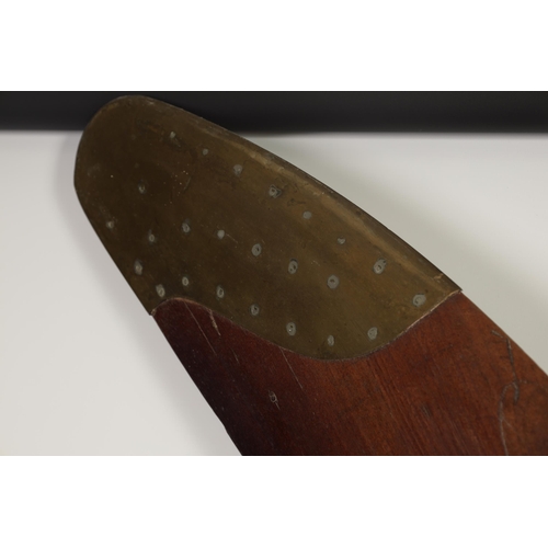 498 - A RARE LAMINATED MAHOGANY BRASS TIPPED FOUR BLADE PROPELLER FROM A 1915 WW1 FE8 AIRCRAFT - these air... 