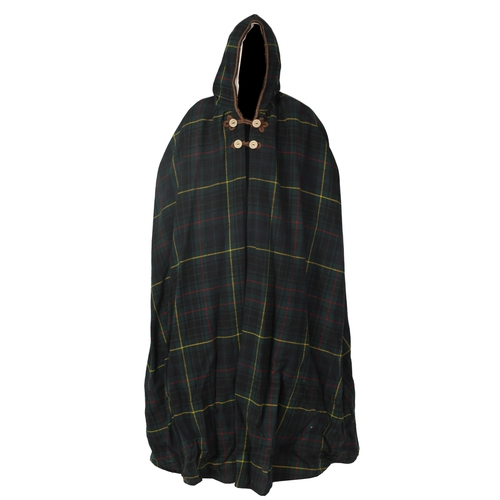 521 - A SCOTTISH TARTAN HOODED CLOAK