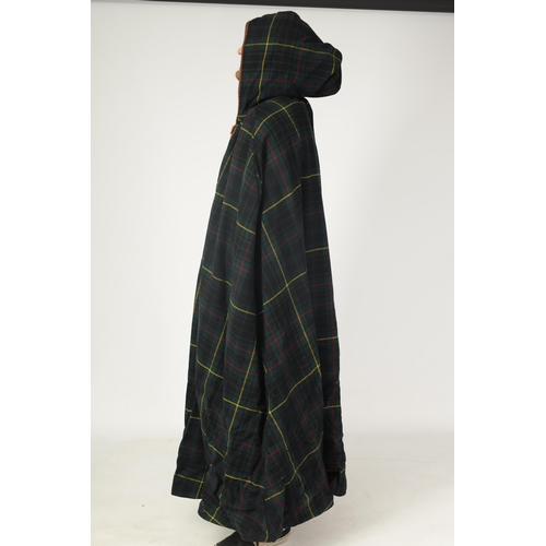 521 - A SCOTTISH TARTAN HOODED CLOAK