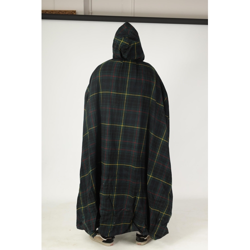 521 - A SCOTTISH TARTAN HOODED CLOAK