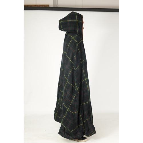 521 - A SCOTTISH TARTAN HOODED CLOAK