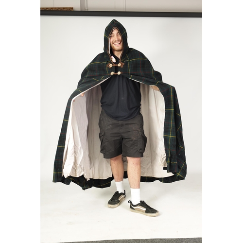 521 - A SCOTTISH TARTAN HOODED CLOAK