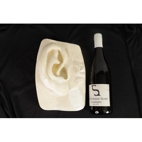 526 - AN OVER-SIZED PLASTERWORK SCULPTURE OF AN EAR (27cm high 19cm wide )