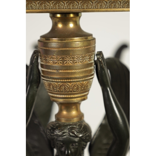 538 - A LARGE LATE 19TH CENTURY FRENCH ORMOLU AND PATINATED BRONZE CENTERPIECE with cut crystal glass bowl... 