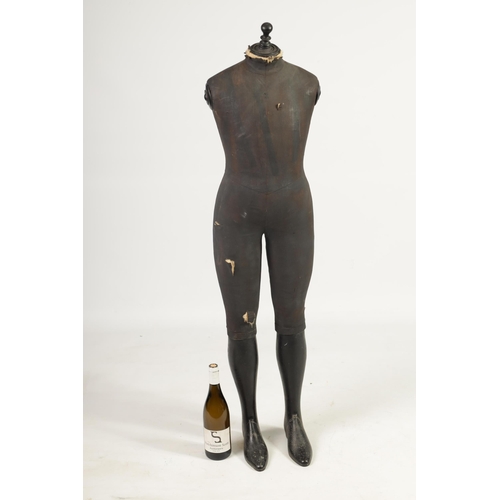 571 - AN EARLY 20TH CENTURY FRENCH RETICULATED MANNEQUIN ATTRIBUTED TO STOCKMAN with ebonised wooden boots... 