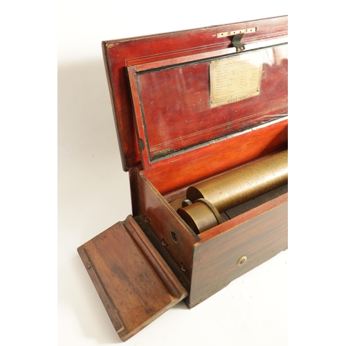 596 - A RARE 19TH CENTURY KEY WOUND 12 AIRS NICOLE FRERES SWISS CYLINDER MUSIC BOX the rosewood case with ... 