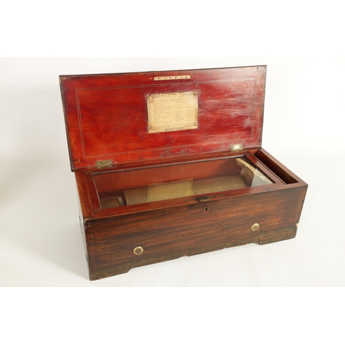 596 - A RARE 19TH CENTURY KEY WOUND 12 AIRS NICOLE FRERES SWISS CYLINDER MUSIC BOX the rosewood case with ... 