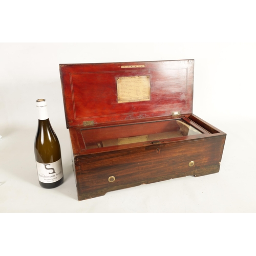 596 - A RARE 19TH CENTURY KEY WOUND 12 AIRS NICOLE FRERES SWISS CYLINDER MUSIC BOX the rosewood case with ... 