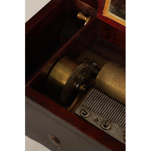 597 - A 19TH CENTURY NICOLE FRERES SWISS CYLINDRICAL MUSIC BOX with inlaid rosewood case enclosing a lever... 