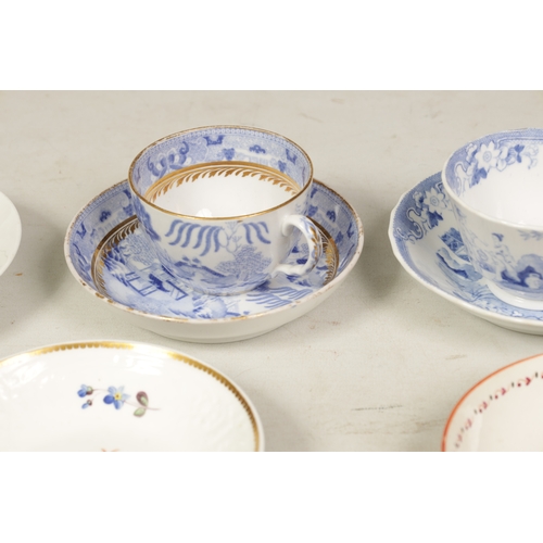 30 - A LARGE COLLECTION OF VARIOUS 19TH CENTURY TEA CUPS AND SAUCERS comprising colourful floral pattern ... 