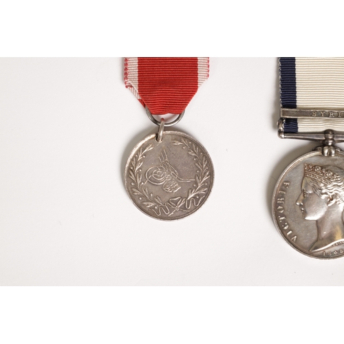 375 - A NAVAL GENERAL SERVICE MEDAL AND A ST. JEAN D’ACRE SILVER SYRIA MEDAL for Lieutenant Edward Alexand... 