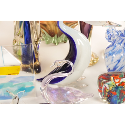 6 - A LARGE COLLECTION OF 20TH CENTURY CONTINENTAL GLASSWARE INCLUDING THREE MURANO comprising of vases,... 