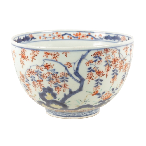 122 - A 19TH CENTURY JAPANESE IMARI BOWL decorated with blossoming foliage and flower sprays. (16.5cm dima... 
