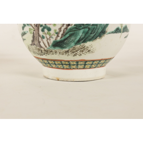 129 - A 19TH CENTURY CHINESE FAMILLE ROSE PORCELAIN BULBOUS VASE decorated with birds and insects amongst ... 